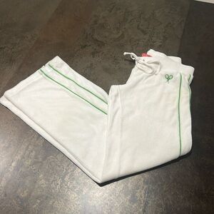 Juicy Couture White Terry Couture Country Club Track Pants. P